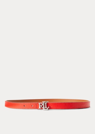 Cinturones Ralph Lauren Mujer Rojos / Marrom - Reversible Leather - FTNKX9378